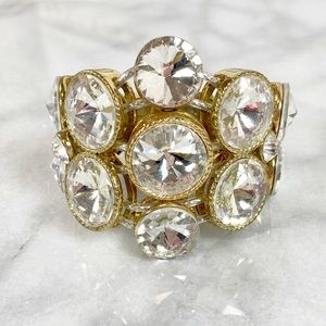 Gold & Crystal Fashion Statement Bracelet